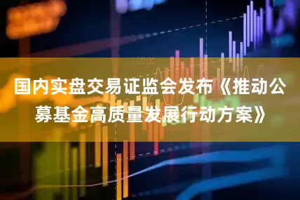 国内实盘交易证监会发布《推动公募基金高质量发展行动方案》