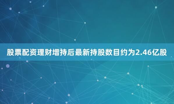 股票配资理财增持后最新持股数目约为2.46亿股